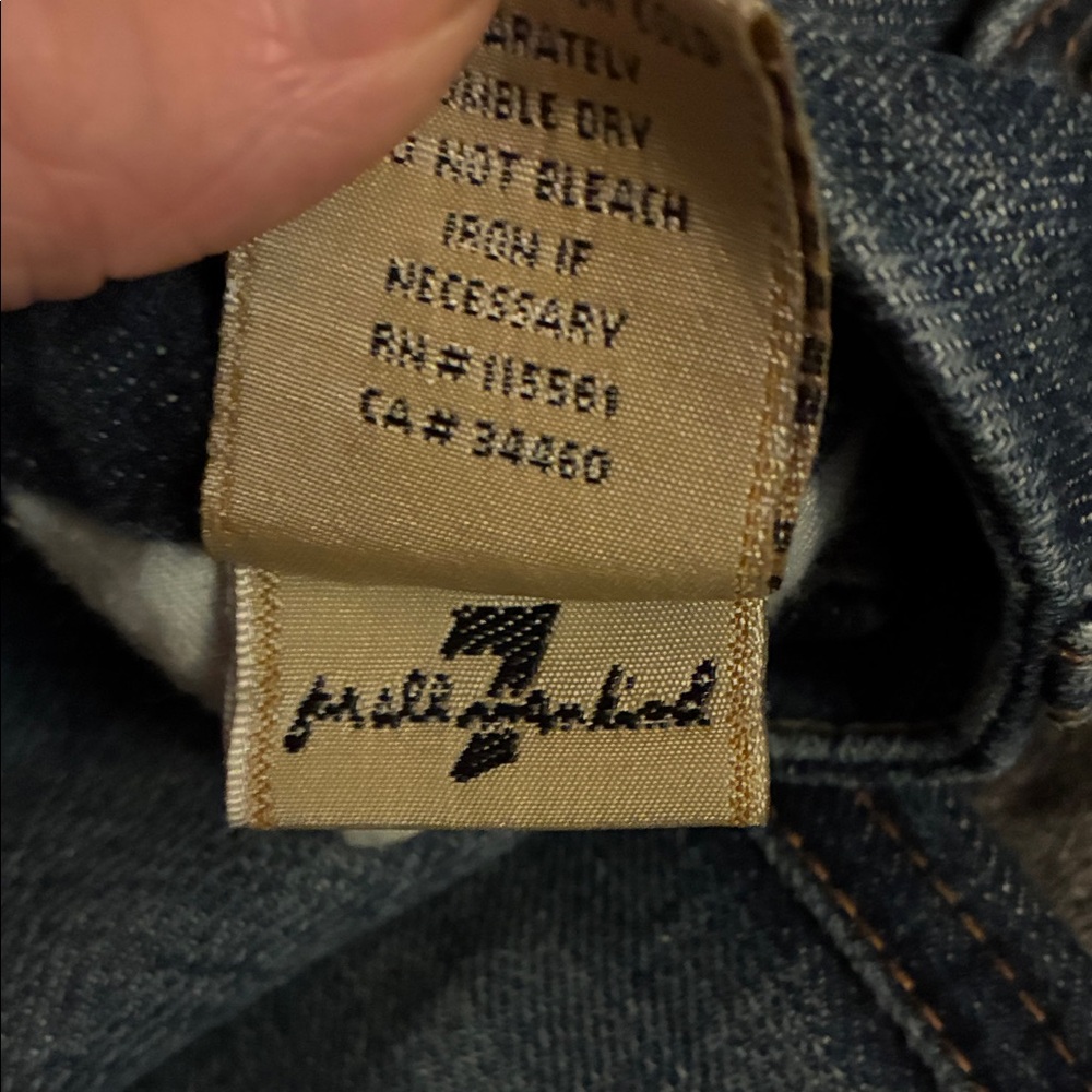 7 For All Mankind Dark Blue Flare Jeans - Picture 2 of 6